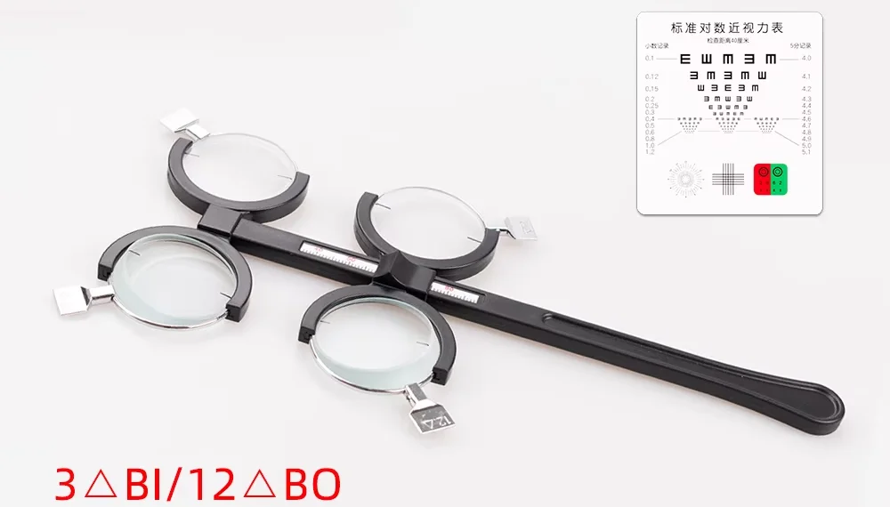 Ophthalmic Flipper Eye Lens Flipper Eye Distance Measuring Device Wit 4pcs Prism Insert Training Prism Flipper Vision Exercise