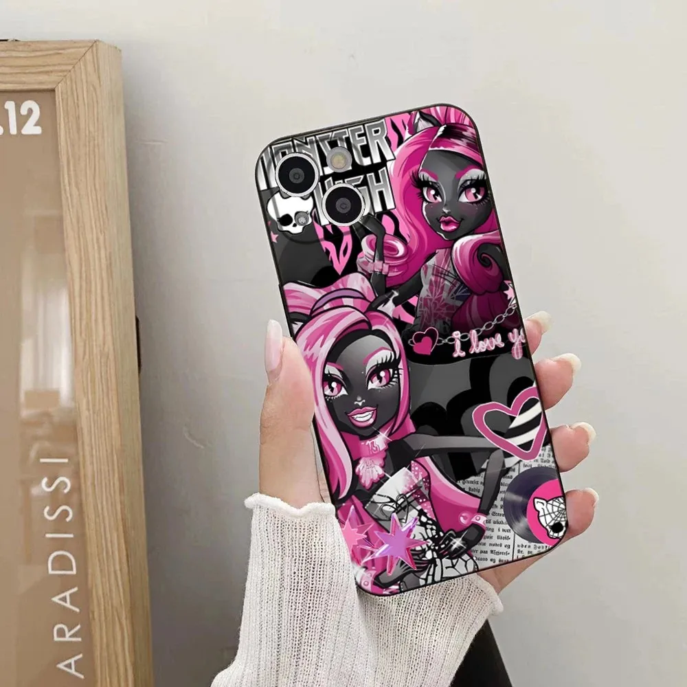 Cartoon M-Monster High Phone Case For iPhone 15,14,13,12,11 Plus,Pro,Max,XR,XS,X,7,8 Plus,SE,Mini Silicone Soft