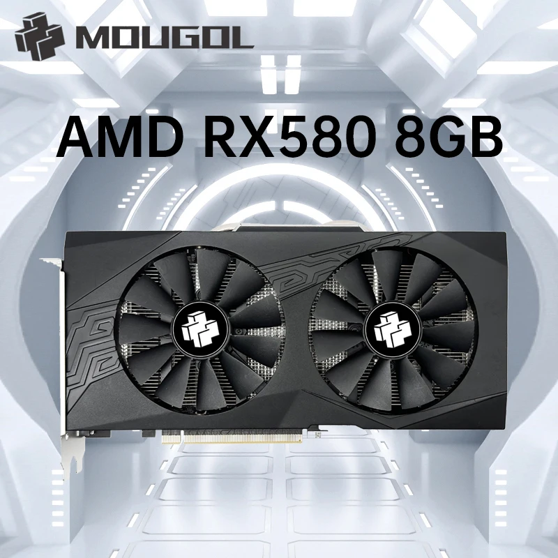 MOUGOL AMD Radeon RX580 8g graphics card GDDR5 memory video game PCIE3.0X16 DVI DP is suitable for desktop computer video cards