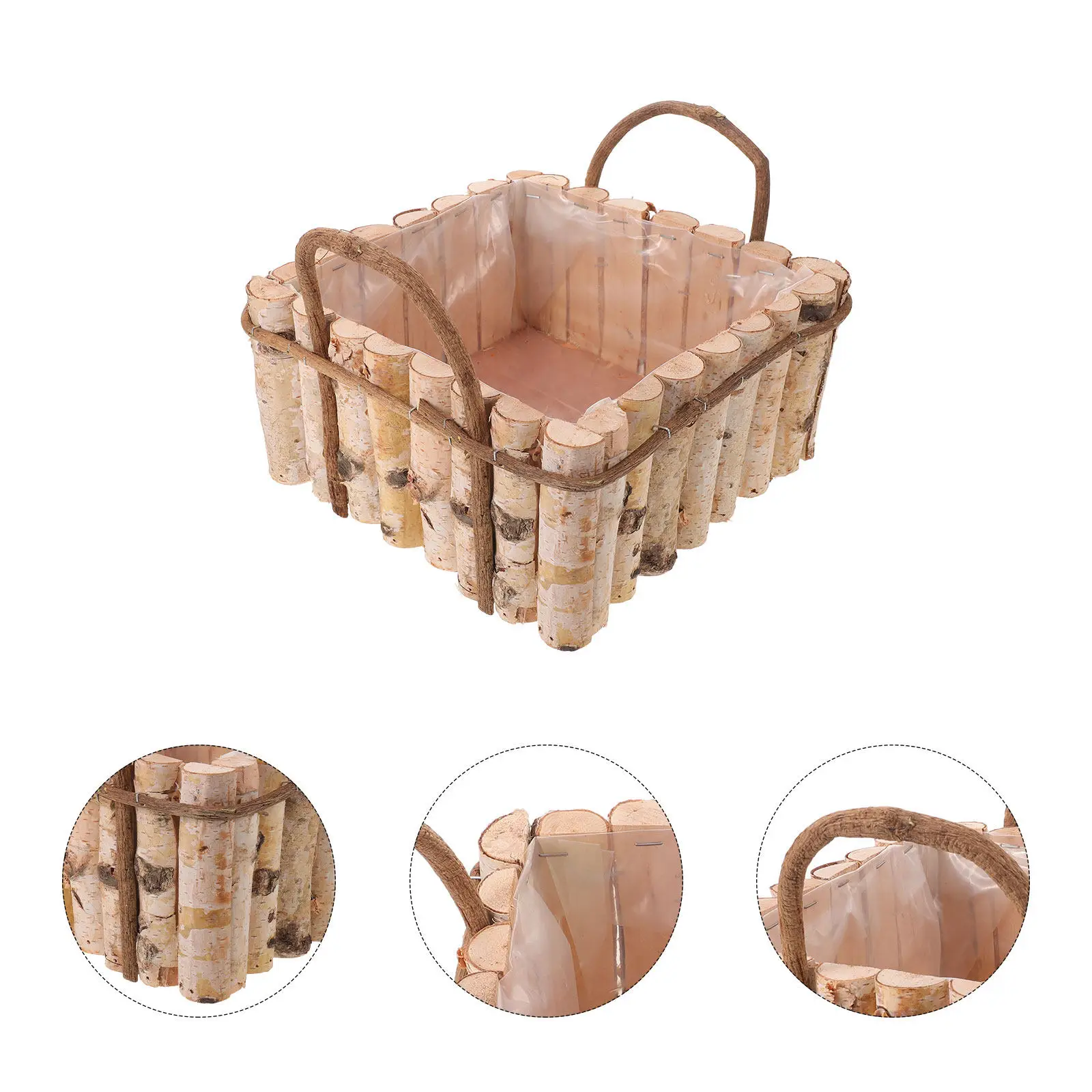 Vintage Style Wooden Barrel Planter Small Rustic Flower Pot for Succulents Cactus Fresh Flowers Garden Home Office Decor