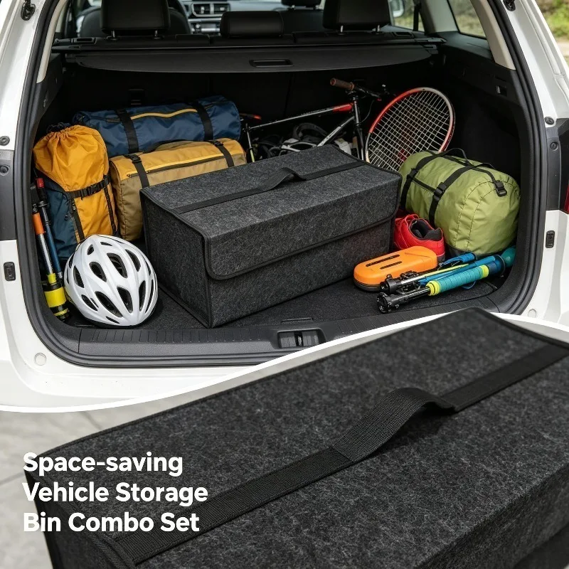 KKJOY 2pcs 50cm Trunk Organizer Bags, Extended and Widened Version 50cm*25cm*25cm