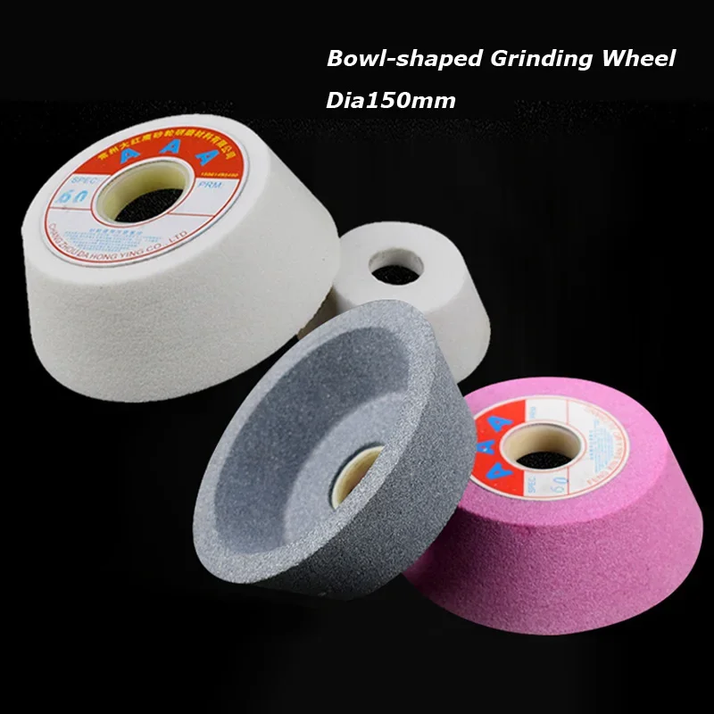 Dia150mm Bowl-shaped White Corundum Grinding Wheel Brown Corundum/green Silicon Abrasive Disc For Grinding Machine Grit46~120