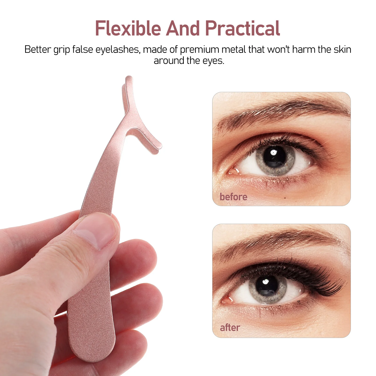 

4Pcs Eyelash Applicator Tweezers Stainless Steel Lash Extension Clips Portable Tools for Applying Removing False Eyelashes