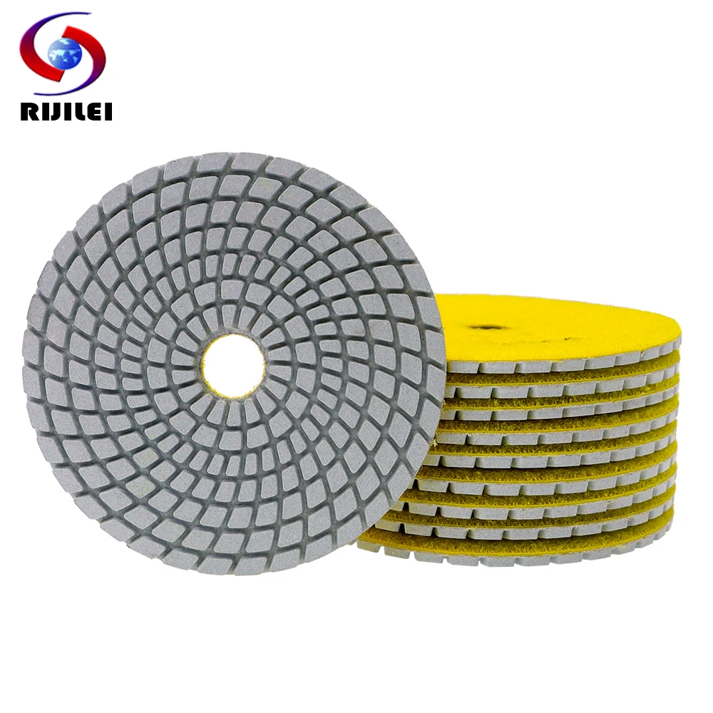 Almofadas de Polimento de Diamante Molhado Almofada de Polimento Afiada para Granito Pedra de Mármore Discos de Moagem de Piso de Concreto 10 Pcs Conjunto Pol 100 mm