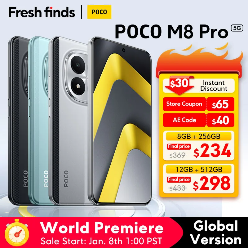 �y�Z�[�����z�y���E�����J�zPOCO M8 Pro 5G �X�}�[�g�t�H�� �O���[�o���� Snapdragon 7s Gen 4 6.83�C���` 1.5K 120Hz�f�B�X�v���C 6500mAh�o�b�e���[ 100W NFC