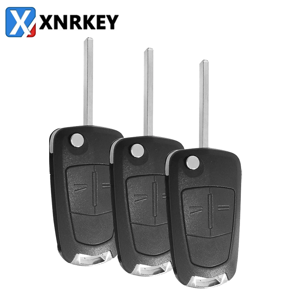 

XNRKEY 10PCS 2 Button Flip Remote Smart Folding Car Key Cover Fob Case Shell For Vauxhall Opel Astra H Ectra Corsa D Signum