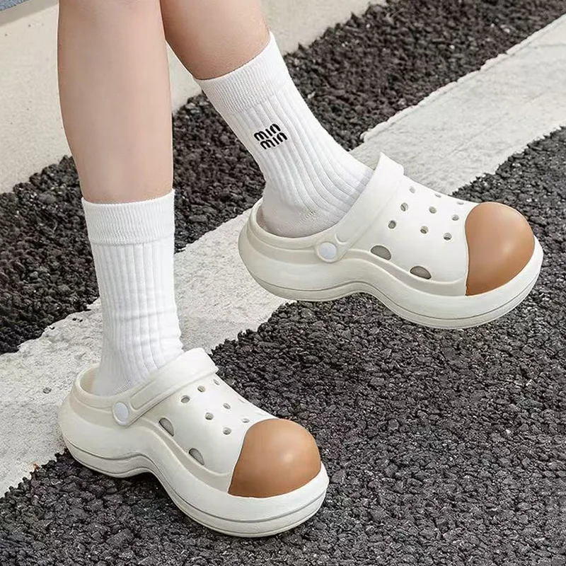 Women's Fashion Platform Closed Toe Clogs Sandals Summer Outdoor Beach Water Shoes Woman Mixed Color Wedges Heel Garden Sandals