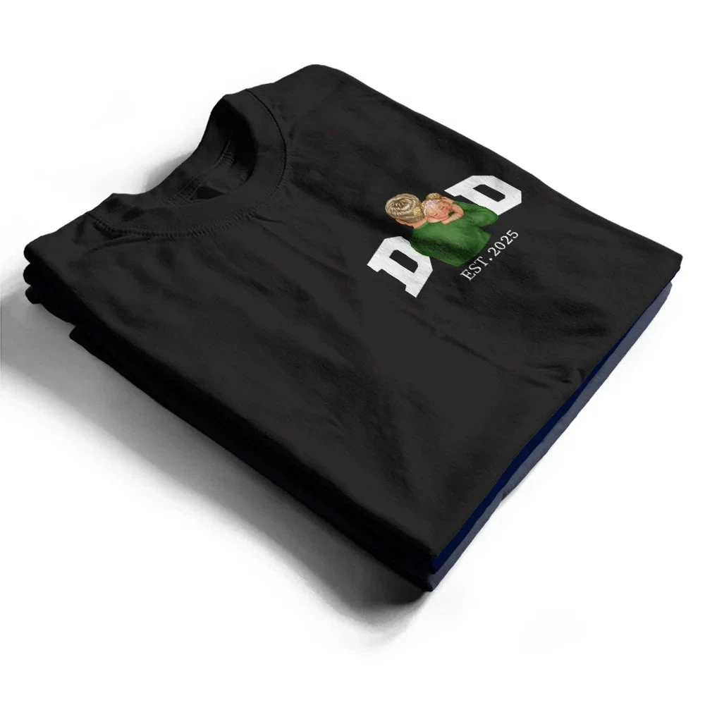 Personalized Custom New Dad And Baby T Shirt Short Sleeve Crew Neck Casual First Fathers Day Gift