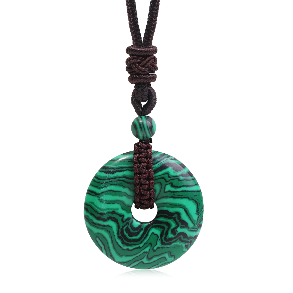 Men's Natural Gemstone Necklace Pendant, Adjustable