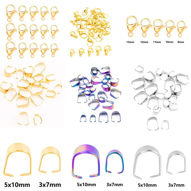 

30pcs/Lot Stainless Steel Buckle Hanging Ornament Melon Seed Buckle Lobster Buckle Pendant Diy Necklace Connector Accessories