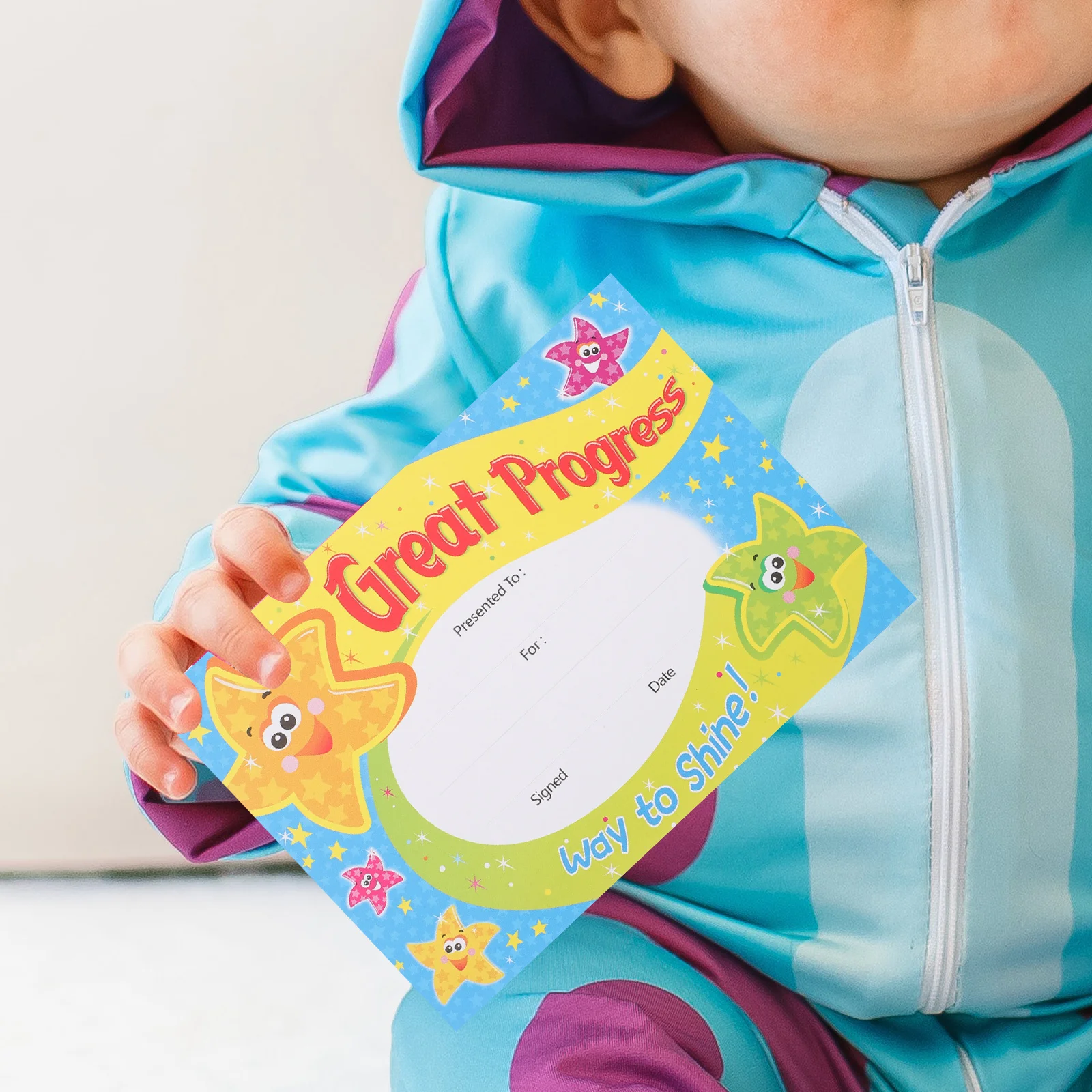 

100 Sheets Adorable Encourage Award Certificates for Toddlers Colorful Printing School Supplies 100th Day of School Certificate