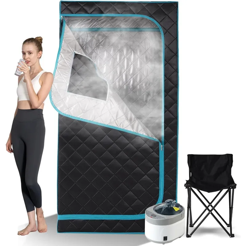 Portable Home Steam Sauna, Full Size Personal Sauna Spa Box, Single Saunas Tent with Steamer, 4L 1500W Steam