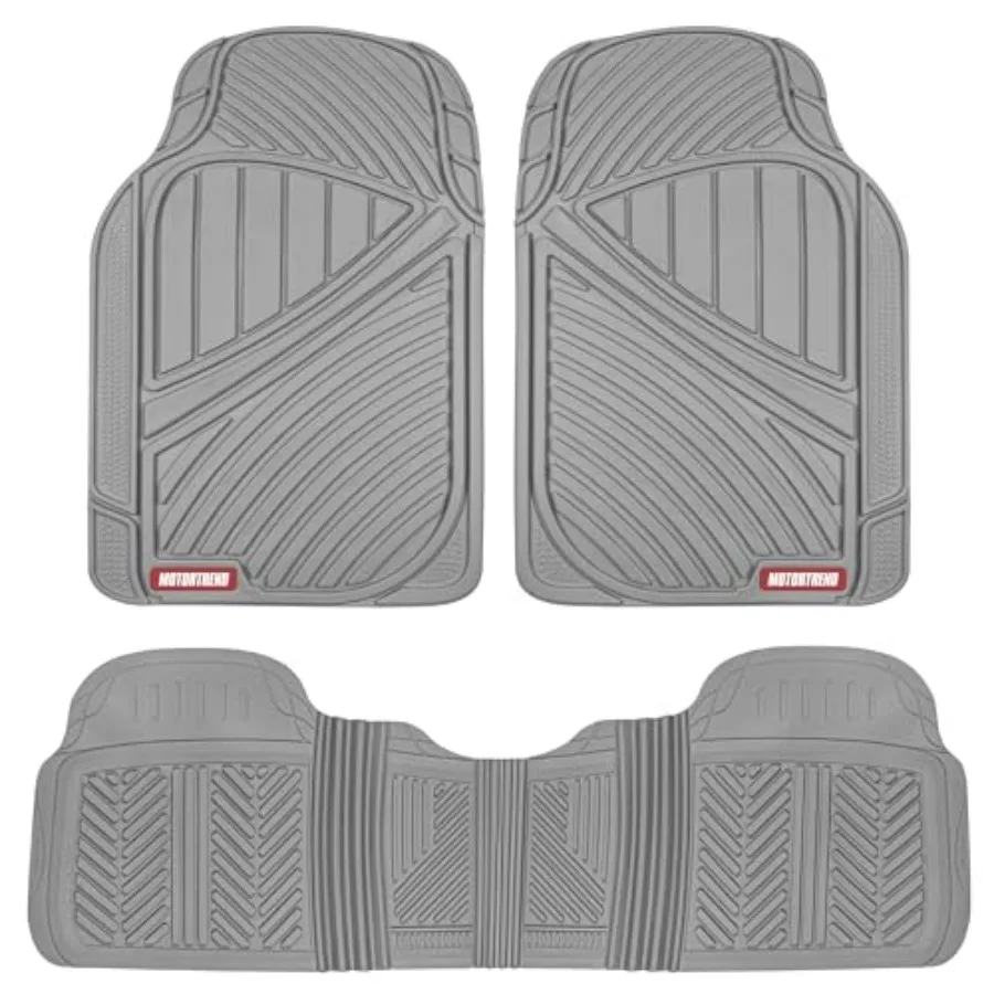 

FlexTough Performance All Weather Rubber Car Floor Mats - 3 Pcs Floor Mats Automotive Liners for Cars Truck SUV, Heavy-Duty Wat