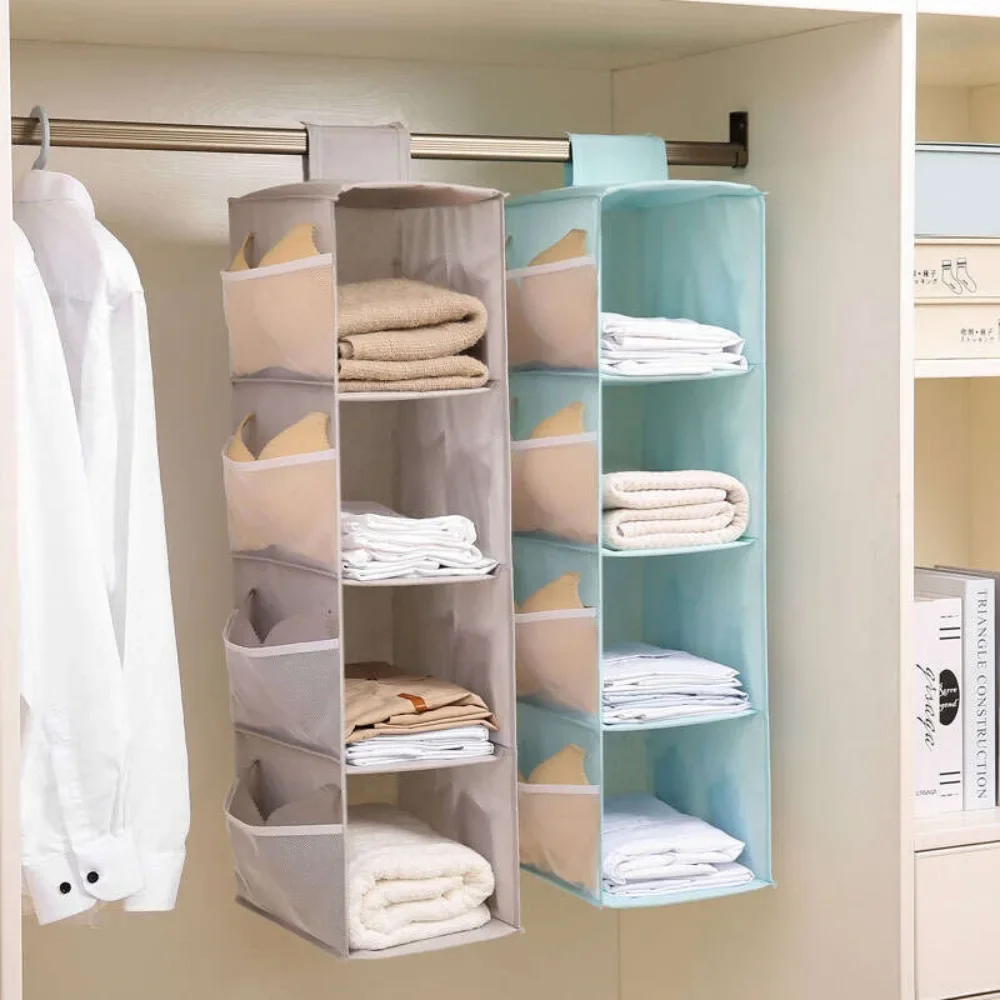 

Non-woven Washable Wardrobe Multi-layer Folding Hanging Bra Storage Bag Underwear Socks Clothes Storage Organizer Hanging Bag