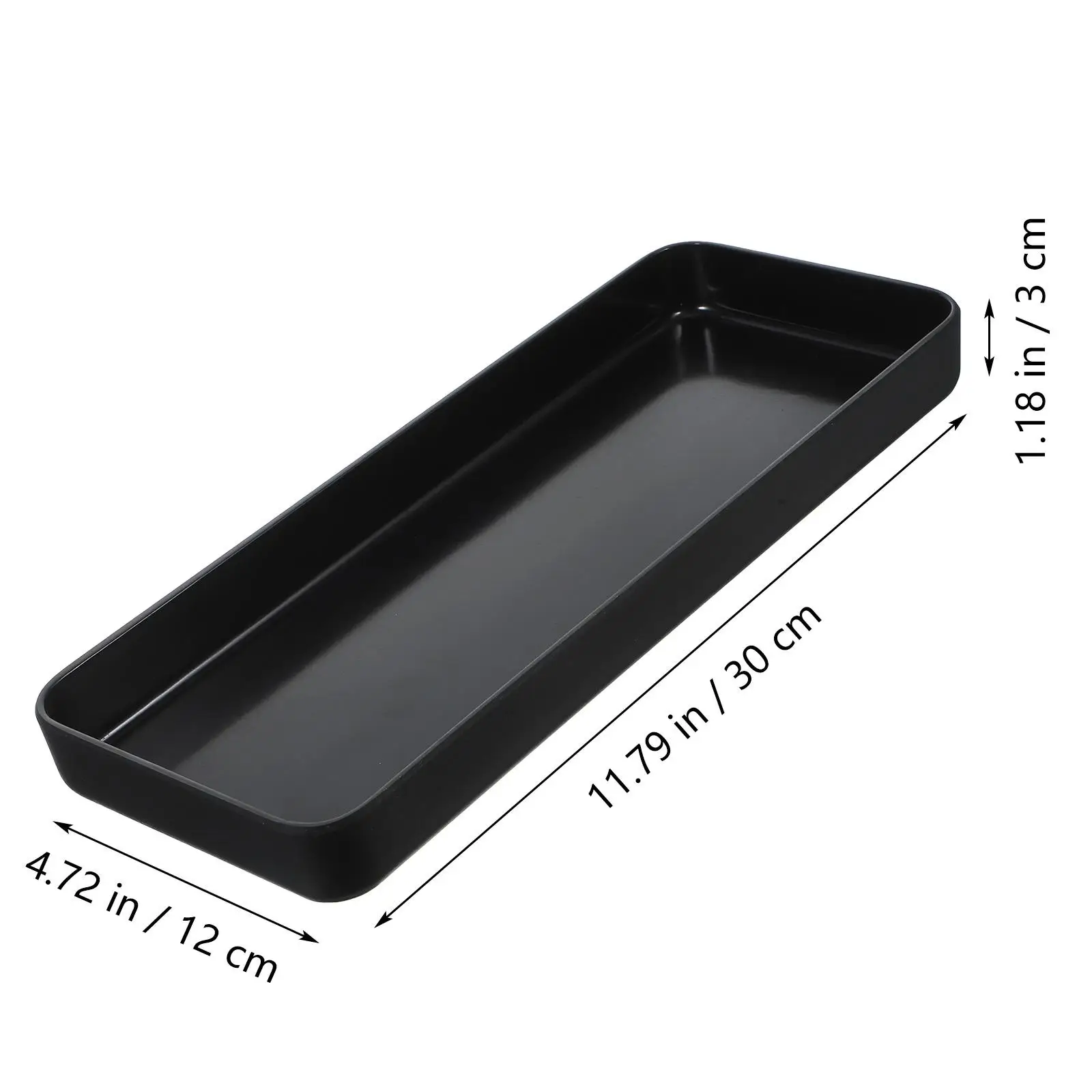 Rectangular Storage Tray Black Vanity Bathroom Organizer Plate Soap Holder Desktop Container Household Tool