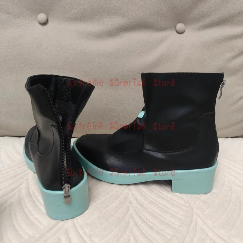 36-43 maat op voorraad Miku cosplay schoenen Miku cosplay schoenen zwart PU lederen schoenen prop