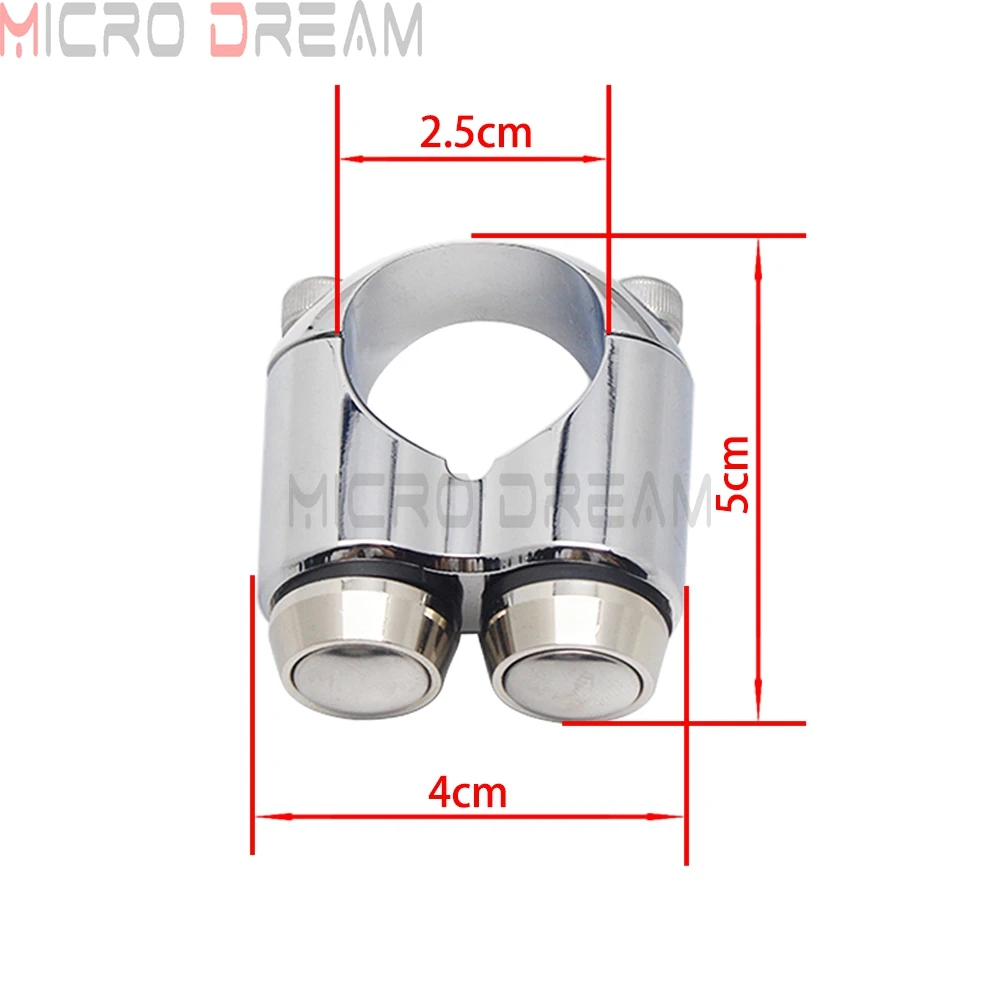 Dubbele Momentary Knoppen Motorfiets 7/8 "& 1" Stuur Schakelaar Motor Claxon Elektrische Start Kill Lamp licht AAN UIT