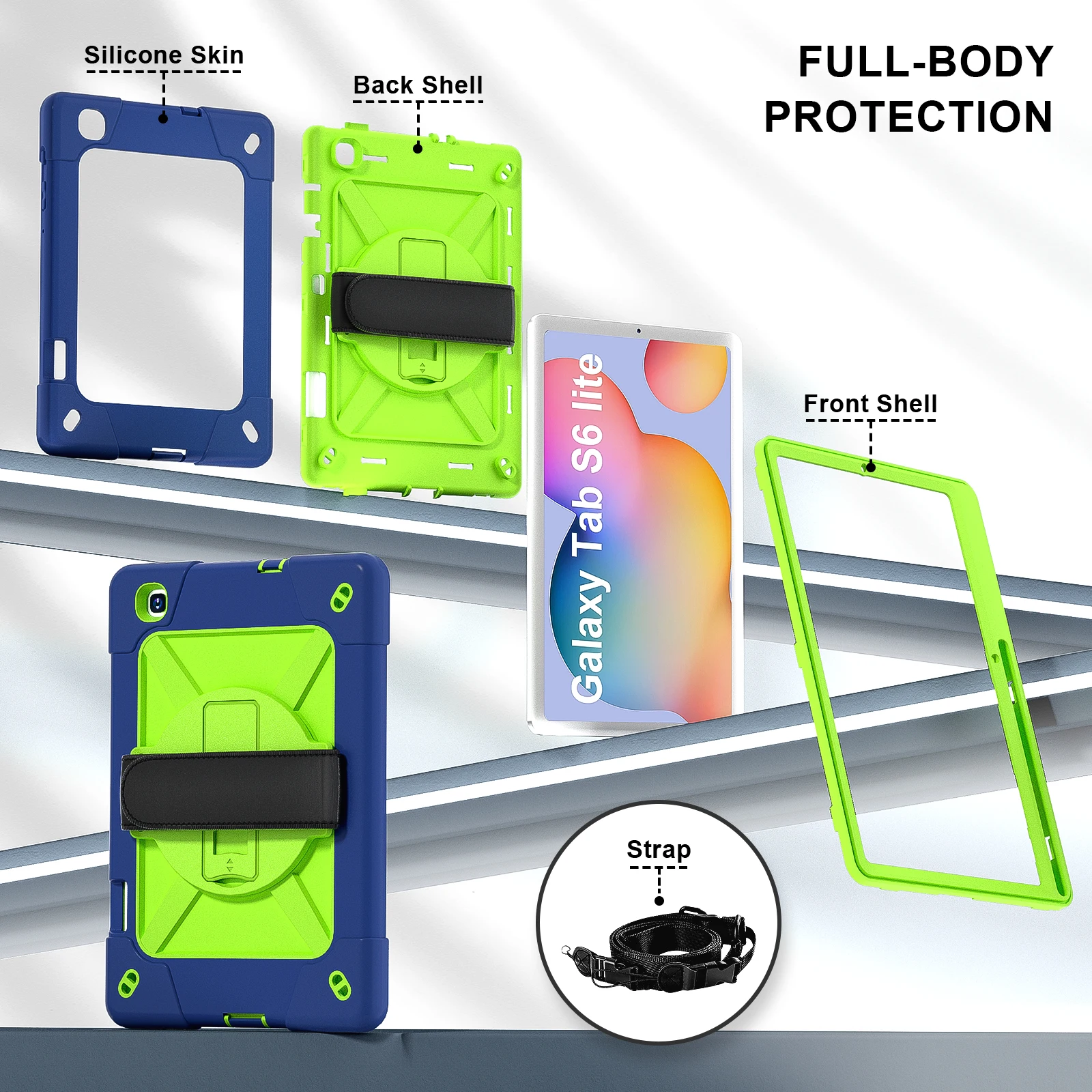 Kids Case For Samsung Galaxy Tab S6 Lite 10.4 2022 SM-P613 P619 Tab A 8.0 2019 SM-T290 T295 Tablet  Shockproof Protector Cover