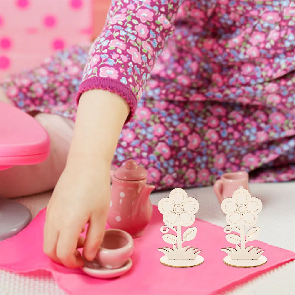 20개 DIY 나무 꽃 공예용 독특한 클래식 디자인 가정 사무실 파티 장식용 나무 꽃