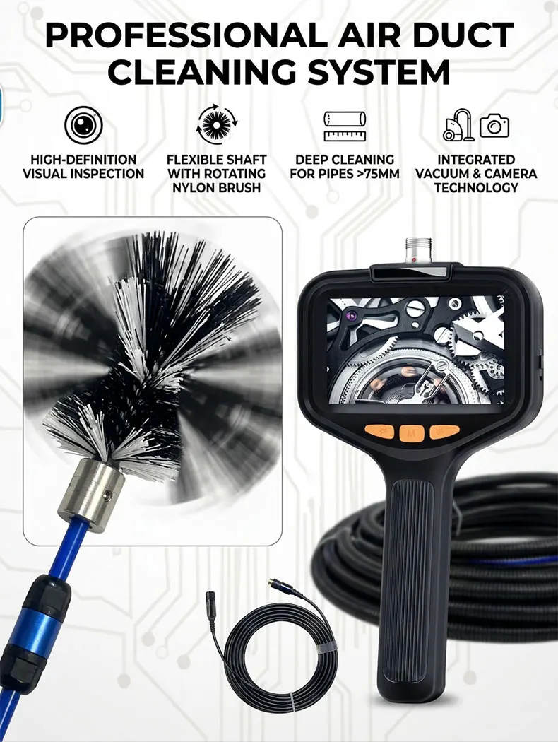 K30 Professional  Ventilation Air Duct Cleaning Machine Commercial Laundry Dry Cleaning Brushing Tool Rotating Robot