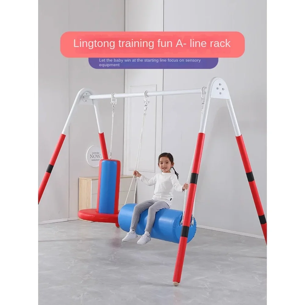 A-shaped frame, sensory tracking swing frame, hanging cable, vertical holding cylinder, horizontal holding bucket, insertion rod