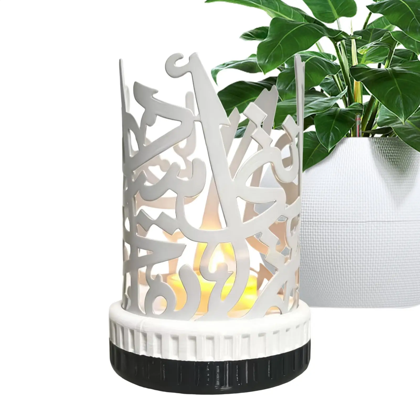 Candles Holder Metal Cutout Lanterns Design Table Centerpiece Metal Tea Light Holder for Bathroom Kitchen Bedroom Tabletop