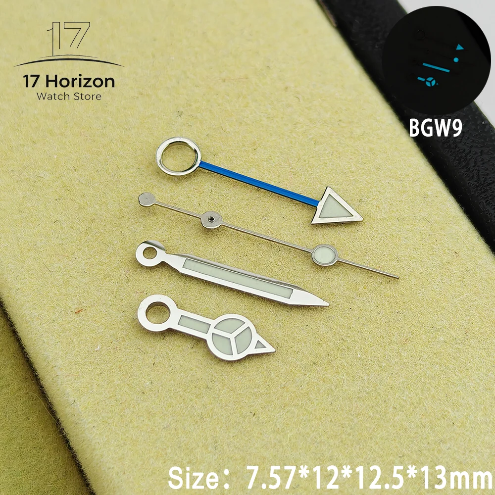 NH34 Hands GMT Watch Hands NH34 GMT Hands Parts Blue & Green BGW9 Luminous Suitable For NH35 Watches Pointer Accessories