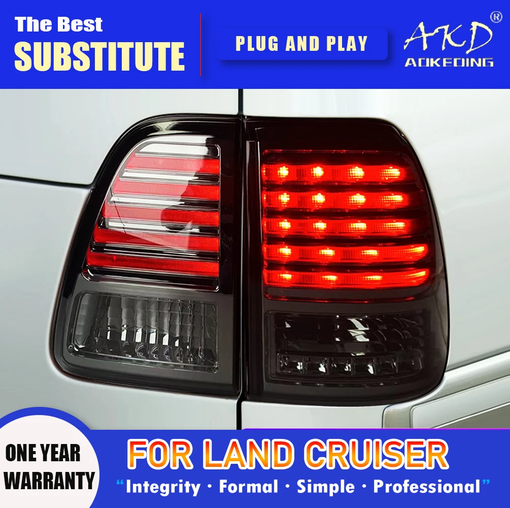 

AKD Tail Lamp for Toyota Land Cruiser LED Tail Light 1998-2007 Land LC100 Rear Fog Brake Turn Signal Automotive Accessories