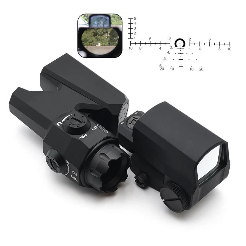 Tactical DEVO Dual-Enhanced View Optic 6x Reticle Riflescope Magnifier and L-C-O Red Dot Holographic Sight with Full Markings