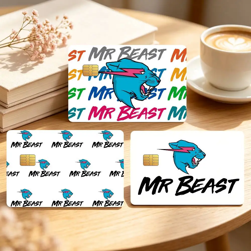 Blogger Fashion-M-MrBeast-S Logo Cool Credit Card Skin Stickers For Bank Bus Metro Cards Waterproof Anti-Scratch Gift 4PCS