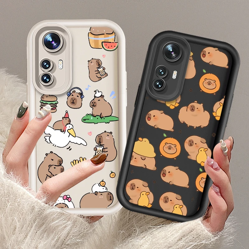 Capybara Cute Cartoon For Xiaomi 12T 11 Lite Poco F5 F4 F3 F2 M3 Pro X5 X4 X3 GT 4G 5G Eye Ladder Cover Capa Fundas Phone Case