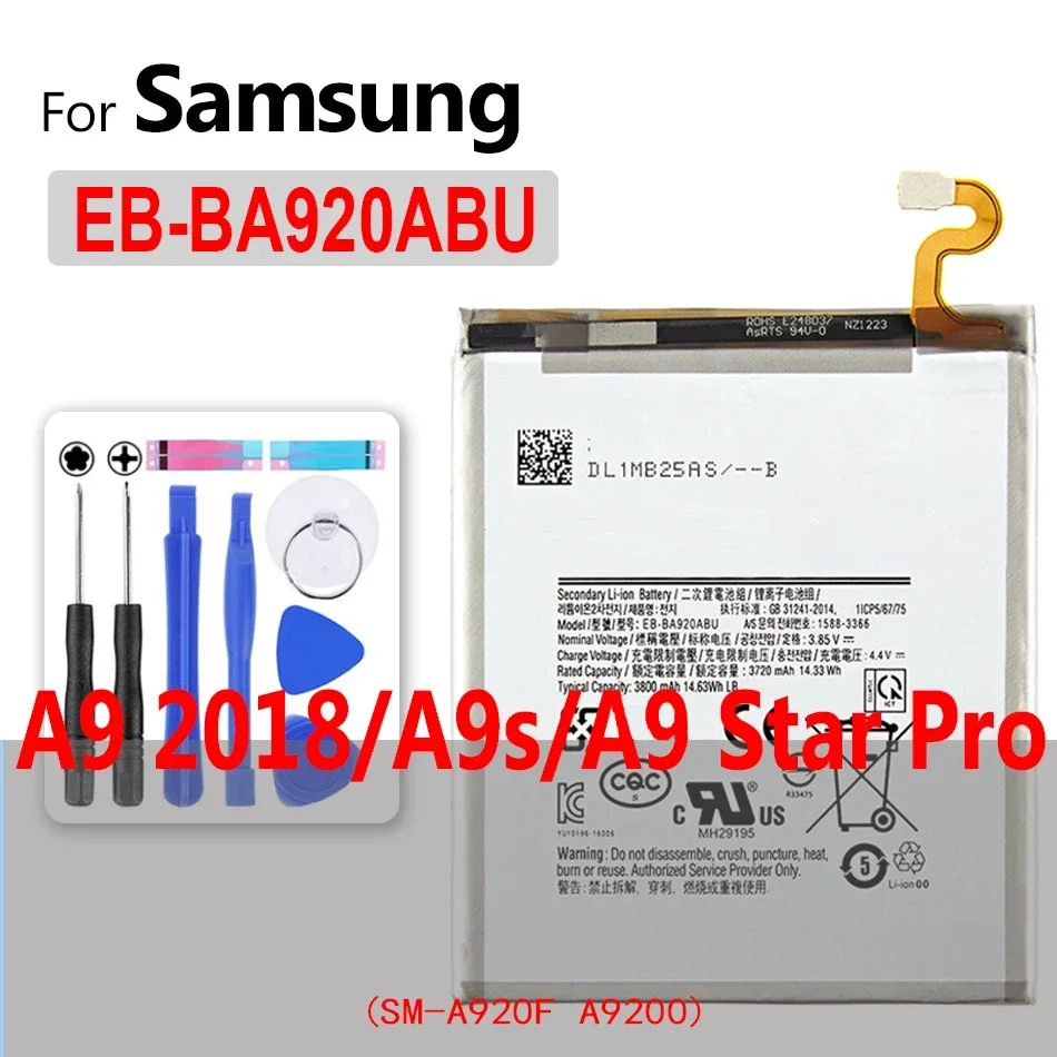 Battery for Samsung Galaxy Note 2, 3, 4, 5, 7, 8, 9, 10 Plus, A3, A5, A6, A7, A8, A9, 2015, 2016, 2017, 2018, SM N910, N910H