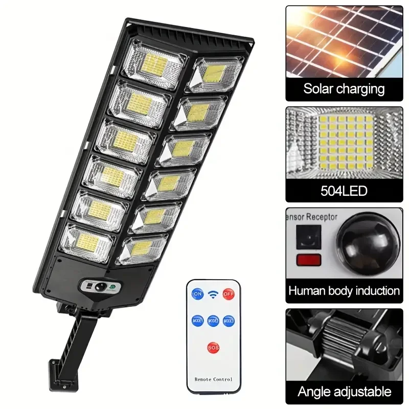 LED Super Bright Outdoor Solar Powered Lamp Waterproof Motion Sensor Human Induction Solar Garden Light Yard Garage Light