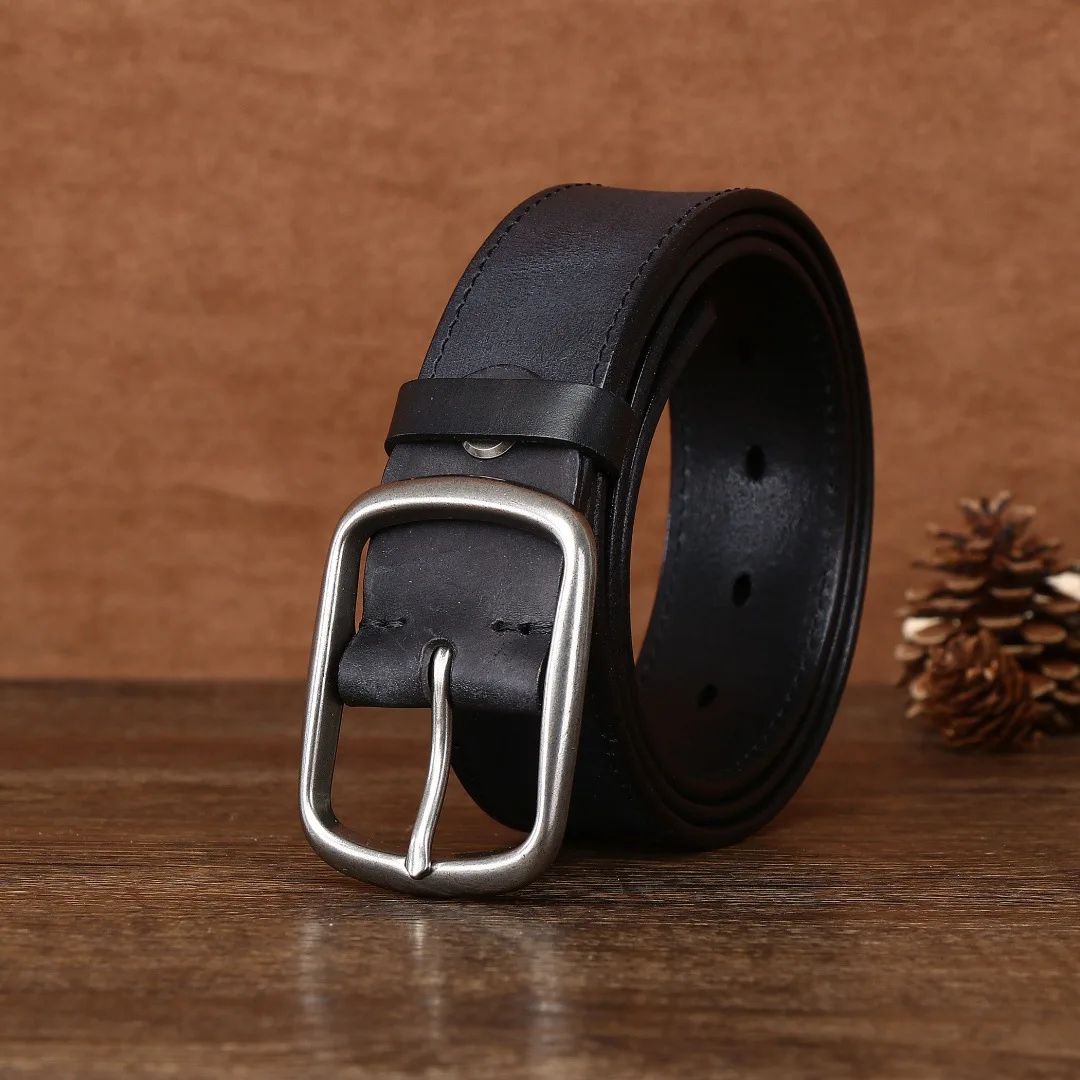 

3.8cm men's belt genuine leather cowhide head layer retro rubbing casual belt fashion trend versatile jeans