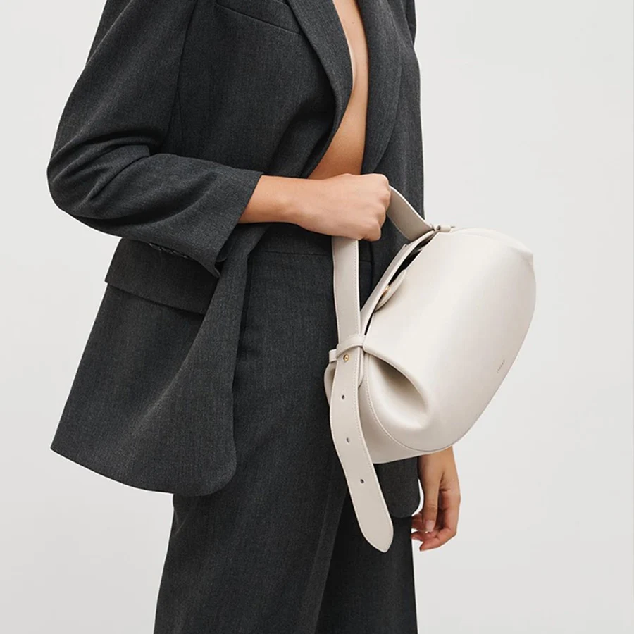 Women's Bag New Shoulder Messenger Bag Casual Oval Shape Ladies Small Round Bag Female Underarm Bag Pu Leather Purse And Handbag