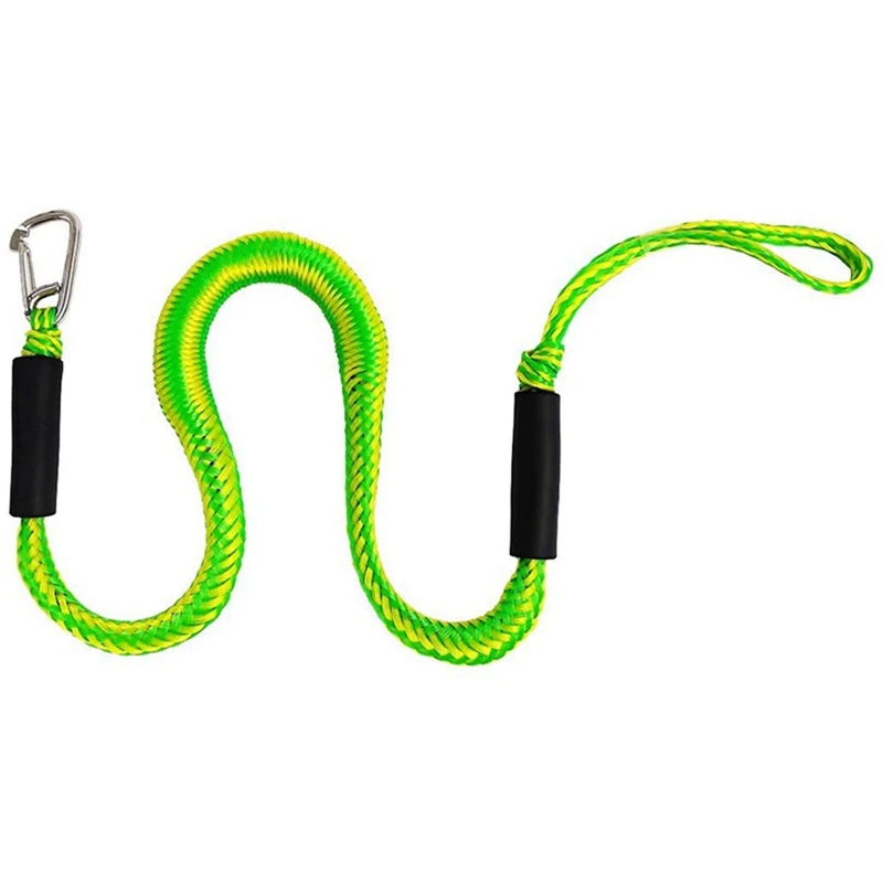 4Pack 4Ft Boat Bungee Dock Line With Hook Mooring Rope Boat Accessories For Boats Pontoon Kayak,Green