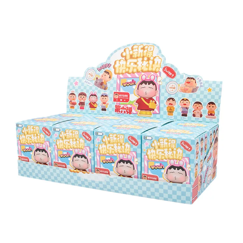 

8pcs/set Anime Crayon Shin-chan Happy Life Action Figure PVC Model Toys doll Desktop ornament Collection Gifts boxed
