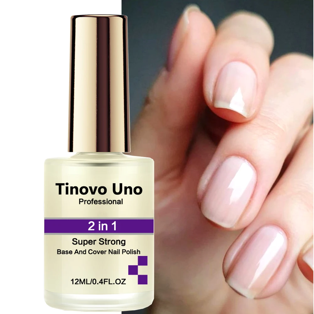 Tinovo Uno Super Sterke Base Coat Top Coat Reguliere Nagellak 12Ml Snelle Droge Nagel Kleur Bescherming Afwerking Reparatie Broze Nagels