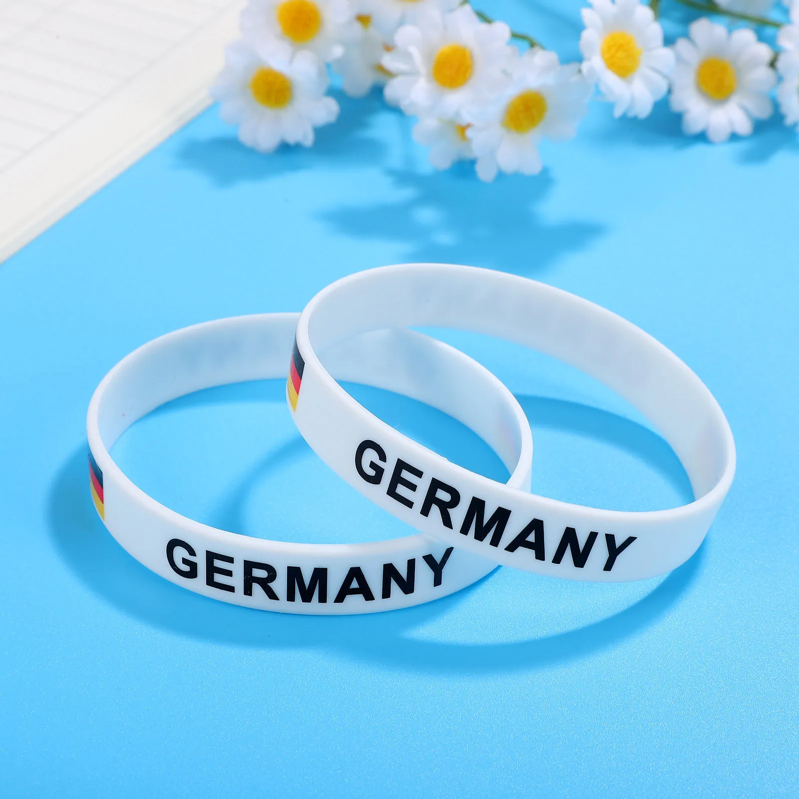 

10Pcs Country Flag Silicone Wristbands Comfortable Sports Bracelet for Football Game International Match Cheer