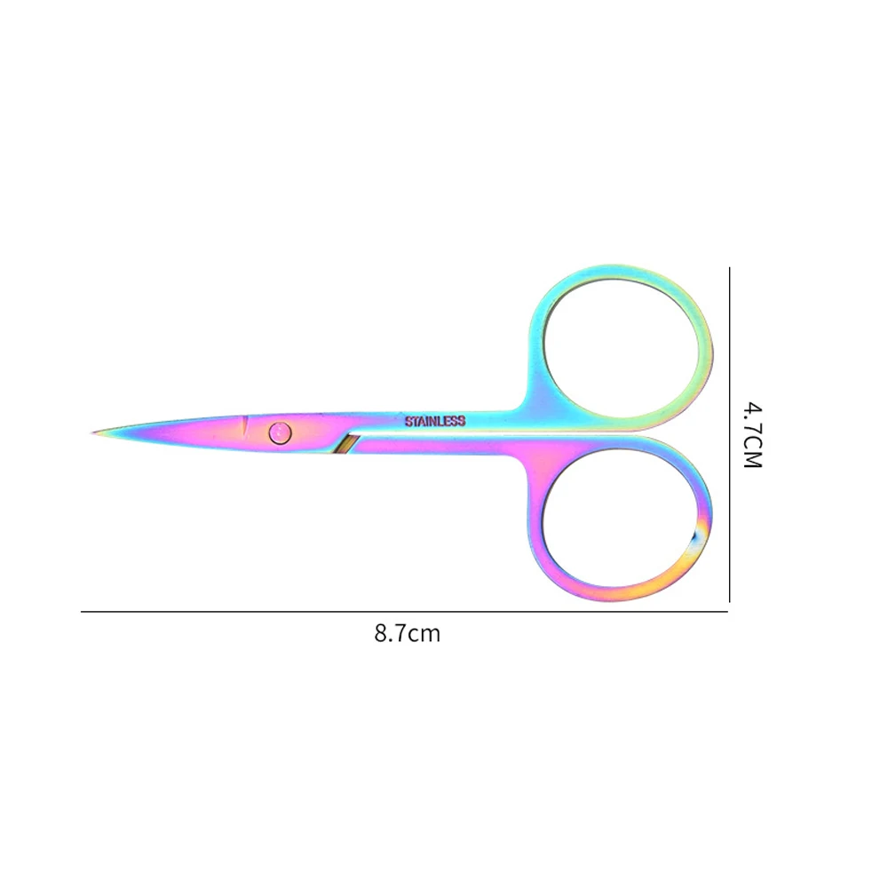 1 PCS Multi-purpose Small Beard Scissors Eyebrow Scissors Colorful Trimming Tool for Nails & Cuticle