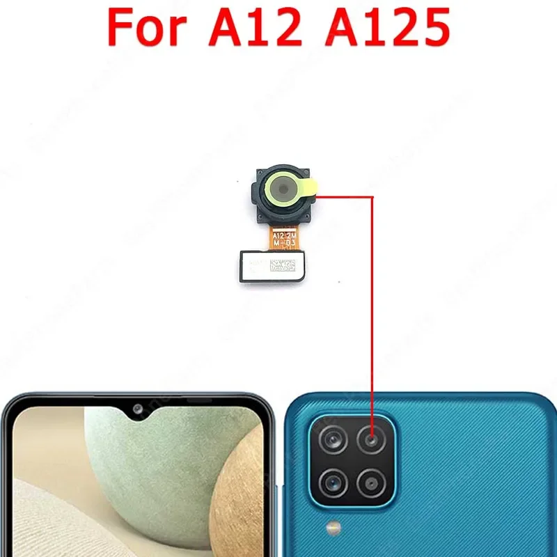 Rear Front Camera For Samsung Galaxy A12 A125 Selfie Facing Backside Frontal Back Camera Module Flex Repair Spare Parts