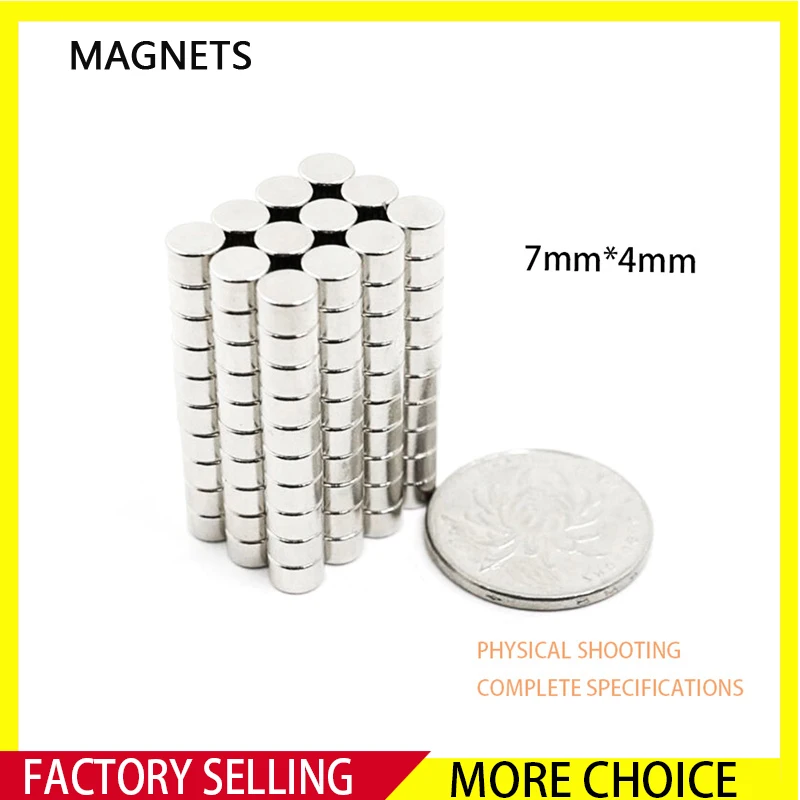 

20~500PCS NdFeB Magnet 7x4mm N35 Disc MAGNET 7mm x 4mm Round Powerful Strong Permanent Magnetic imanes Disc 7*4mm