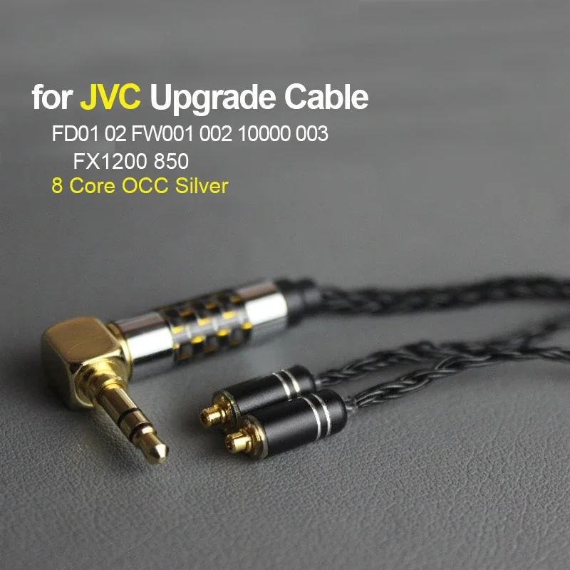 JVC auricolari OCC cavo di aggiornamento placcato argento 8 Core cavo per cuffie per JVC FD01 02 FW001 002 003 FX1200 850 4.4 3.5 con microfono