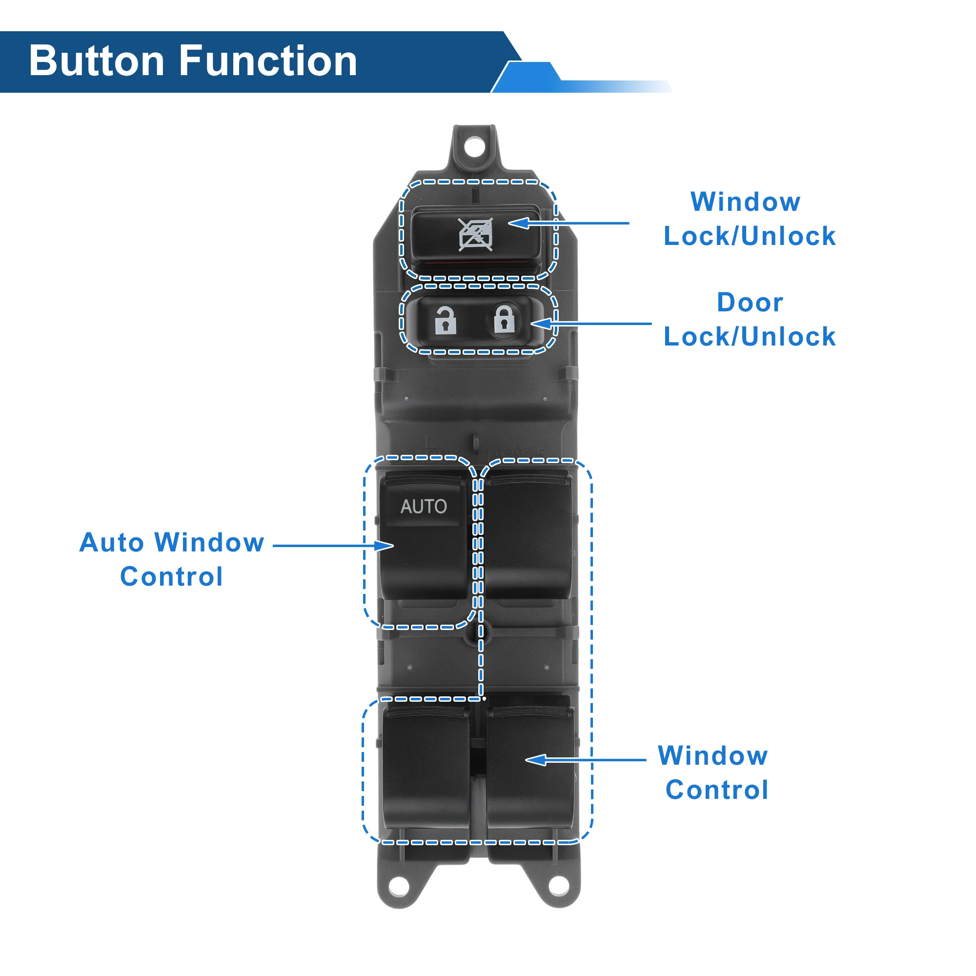 

UXCELL передний левый переключатель стеклоподъемника со стороны водителя для Toyota Yaris 2005-2009, переключатель управления окном No 8482021050, черный