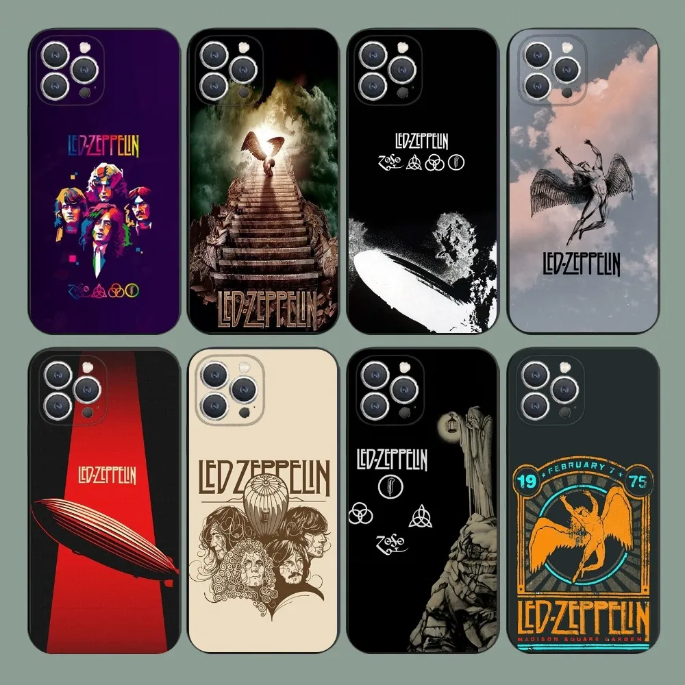 Cool L-Led Band Z-Zeppelin Phone Case For iPhone 15,14,13,12,11,Plus,Pro Max,XS,X,XR,SE,Mini,8,7 Soft Silicone Black Cover