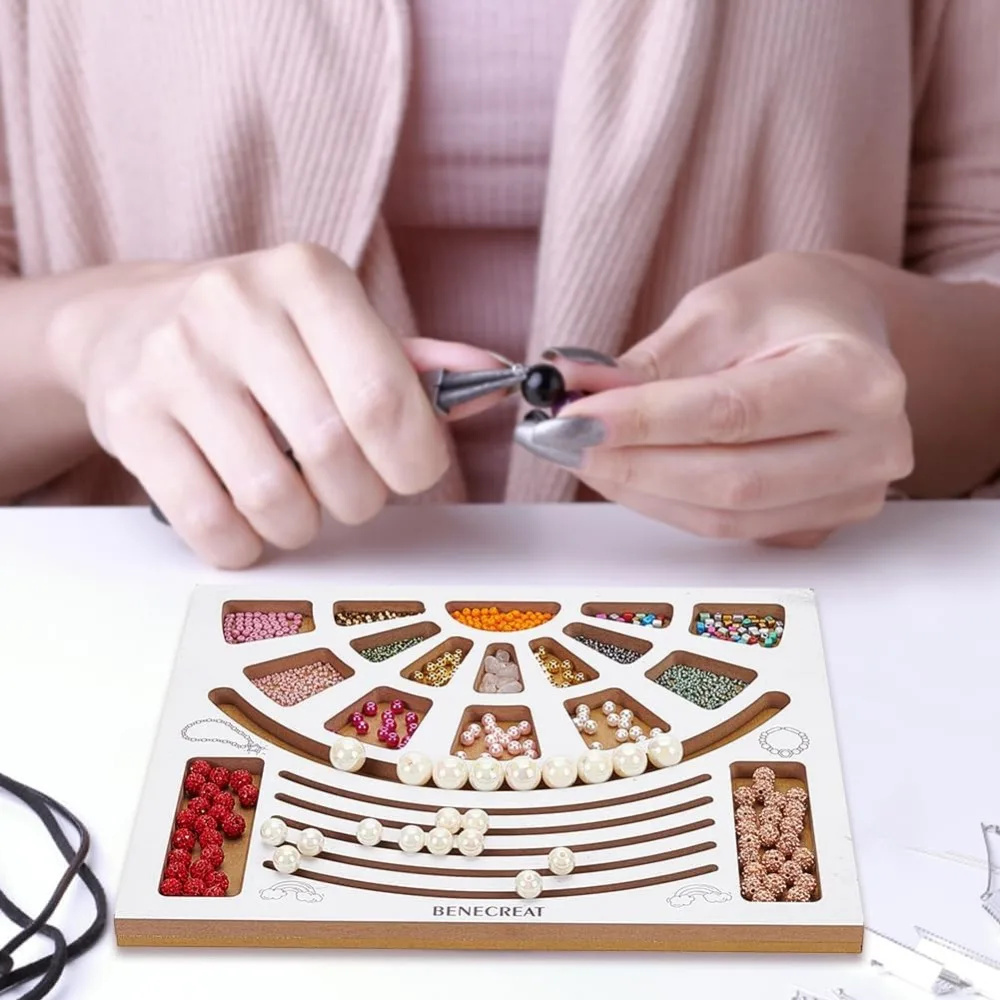 Polymères de perles en bois en forme d'éventail, grilles de notes pour l'évaluation des bijoux, fournitures de perles exécutives