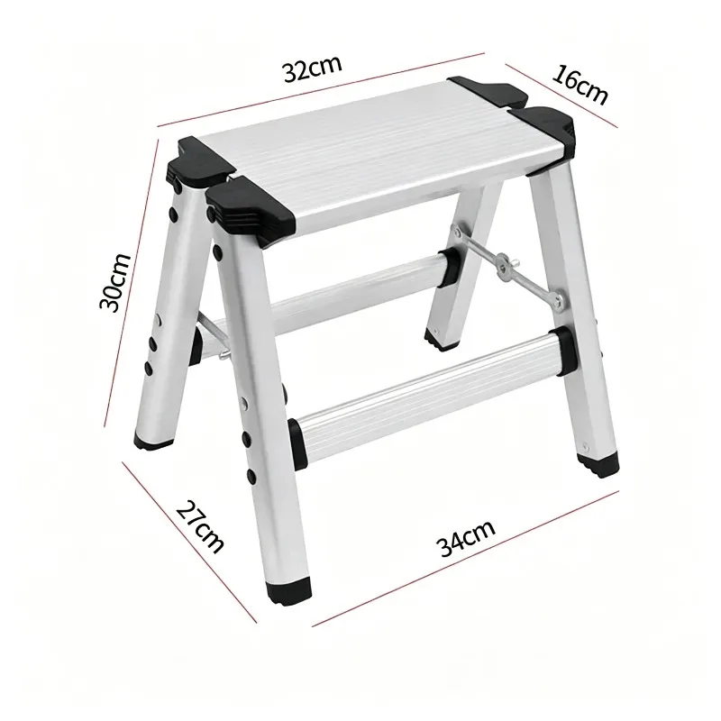 Thickened Foldable Stool Ladder - Multi-Functional Aluminum Alloy Fishing Stool  Portable Anti-Slip , for Kids & Adults
