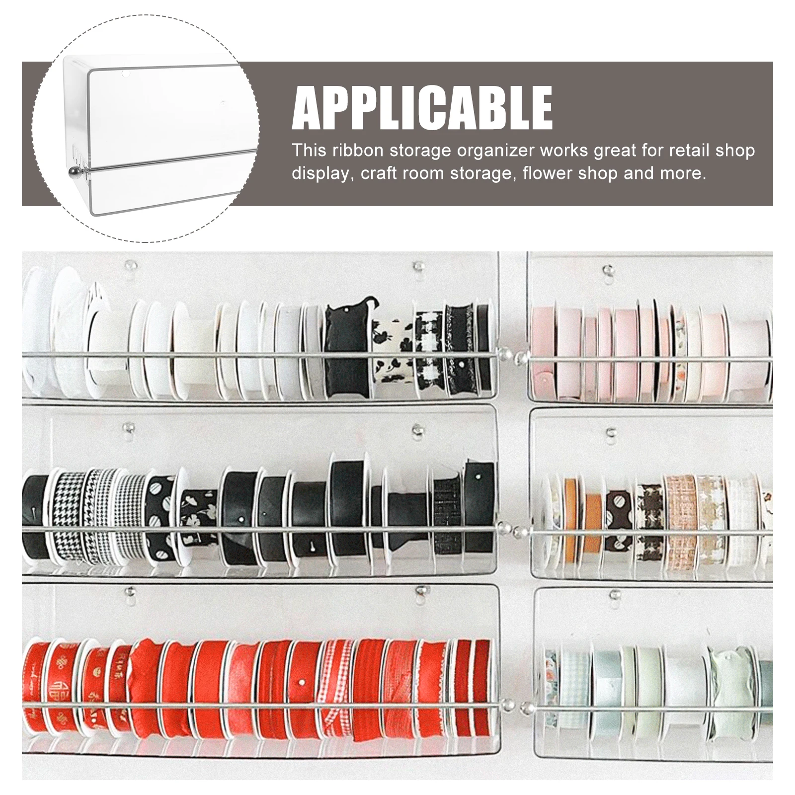 

Ribbon Storage Organizer Plastic Craft Ribbon Holder Rack for Crafts Gifts Spool Display Practical Storage Solution