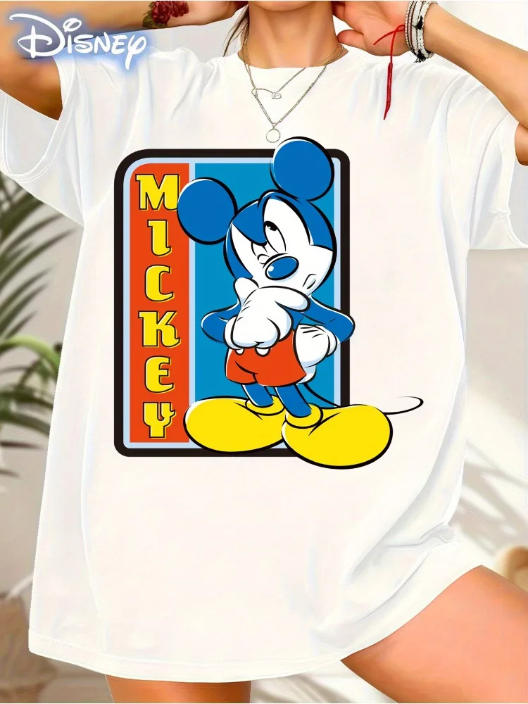 

Женская футболка с воздушным шаром «Микки и друзья» из мягкого хлопка с принтом персонажей Повседневная повседневная одежда и праздничный наряд