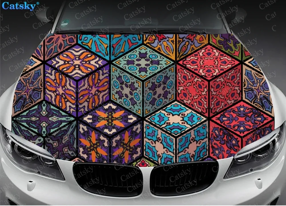 

Ethnic Style Printstyle Car Floor Mats,Car hood wrap lion decal,bonnet vinyl sticker,full color graphic decal,Custom Fit Any Car